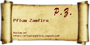 Pflum Zamfira névjegykártya